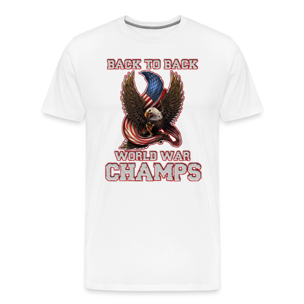 Back To Back World War Champs Shirt | Premium Mens Graphic Tee - white