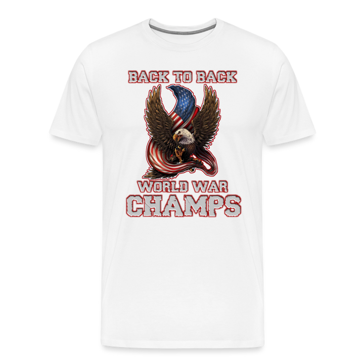 Back To Back World War Champs Shirt | Premium Mens Graphic Tee - white