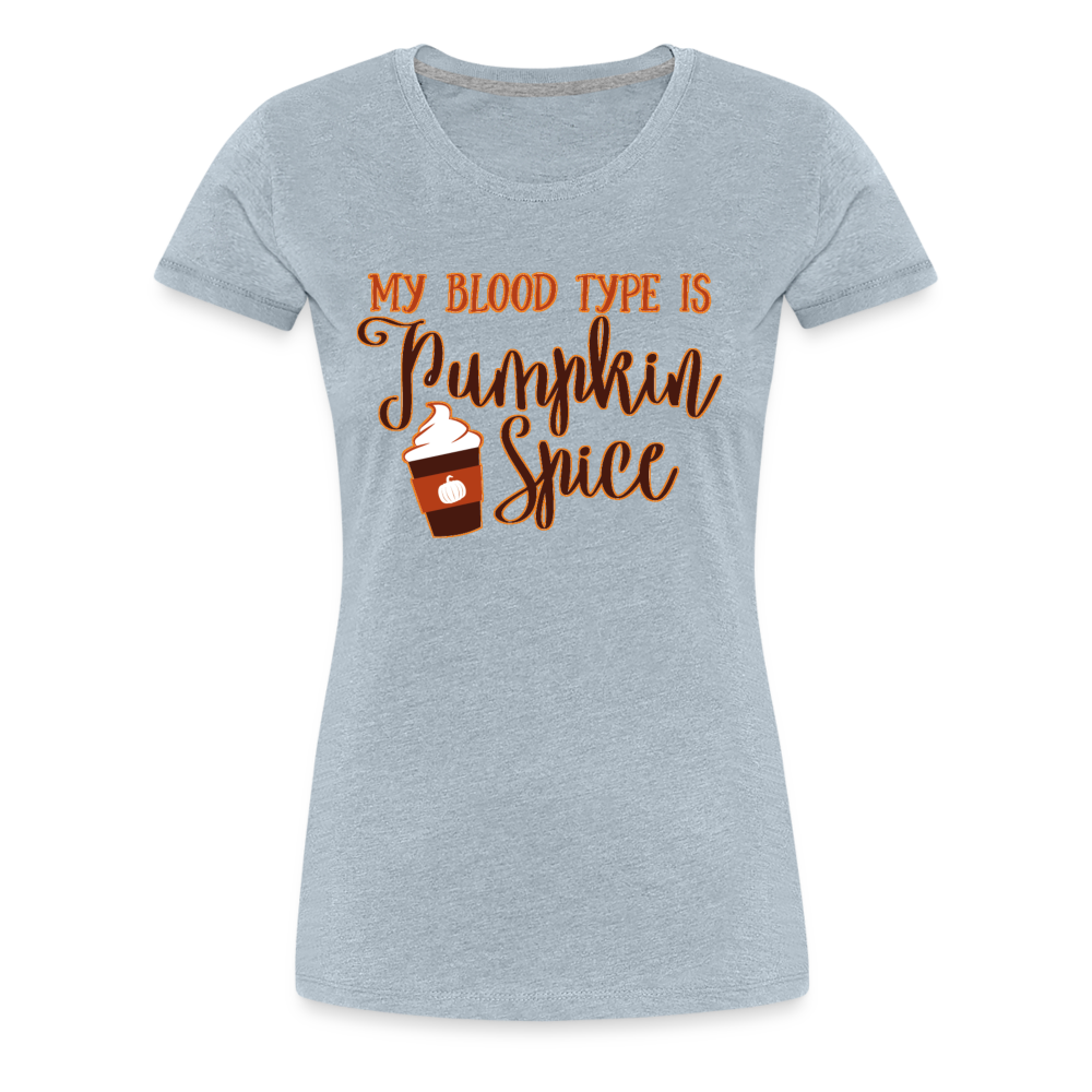 Pumpkin Spice Shirt | Premium Womens Graphic Tee - heather ice blue