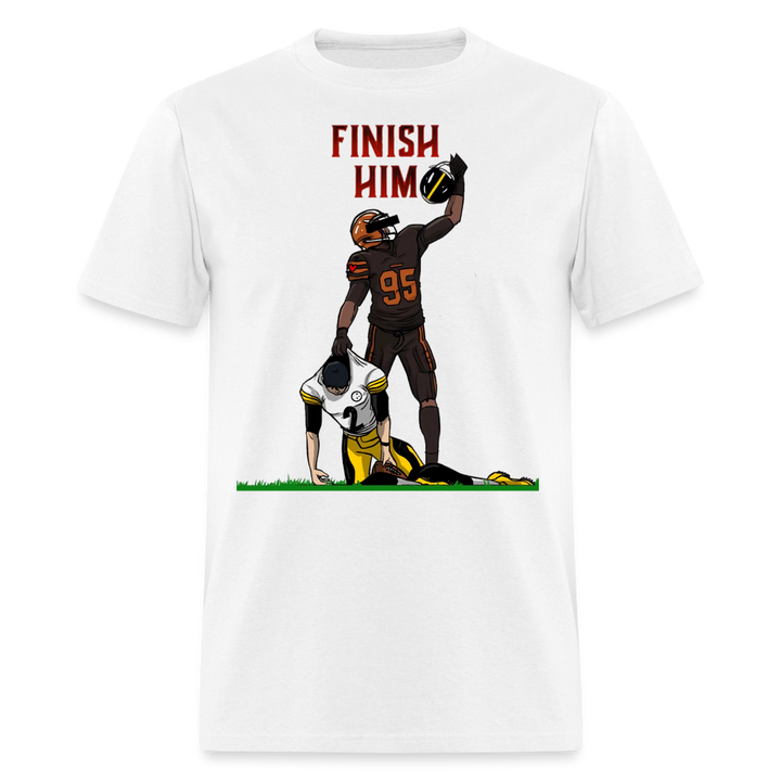 Finish Him Shirt | Graphic Tee - white