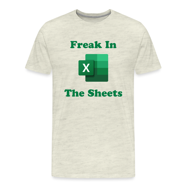 Freak In The Sheets Shirt | Premium Mens Graphic Tee - heather oatmeal