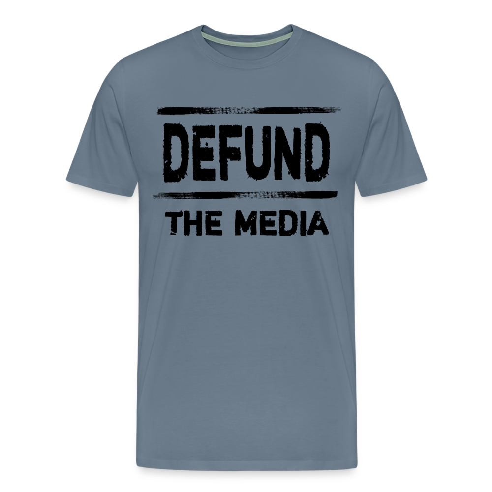 Defund The Media Shirt | Premium Mens Graphic Tee - steel blue