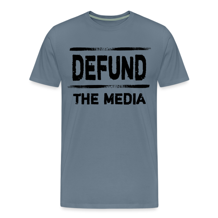 Defund The Media Shirt | Premium Mens Graphic Tee - steel blue