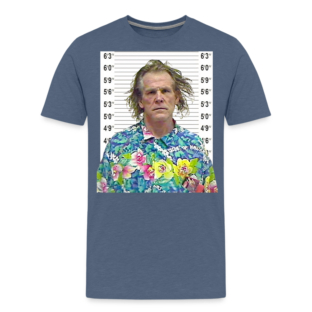 Nick Nolte Mugshot Shirt | Premium Mens Graphic Tee - heather blue