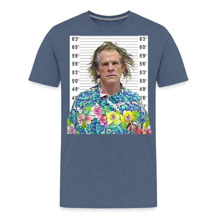 Nick Nolte Mugshot Shirt | Premium Mens Graphic Tee - heather blue