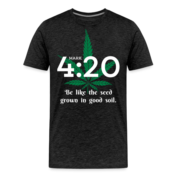 Mark 4:20 Shirt | Premium Mens Graphic Tee - charcoal grey