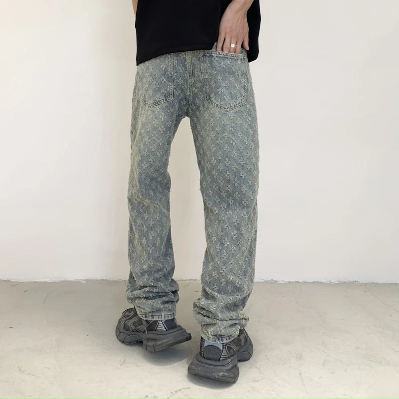 Embossed Jeans