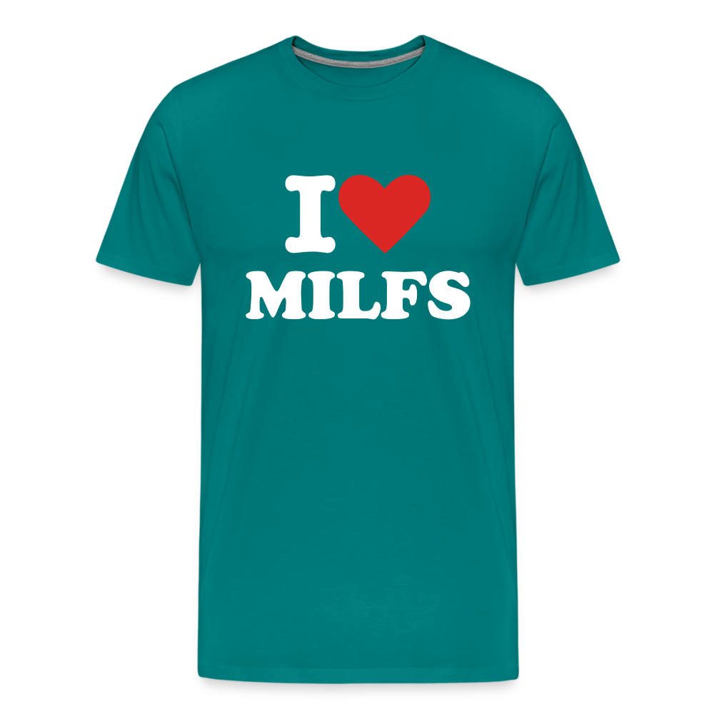 I Love MILFs - Men's Premium T-Shirt from fluentclothing.com