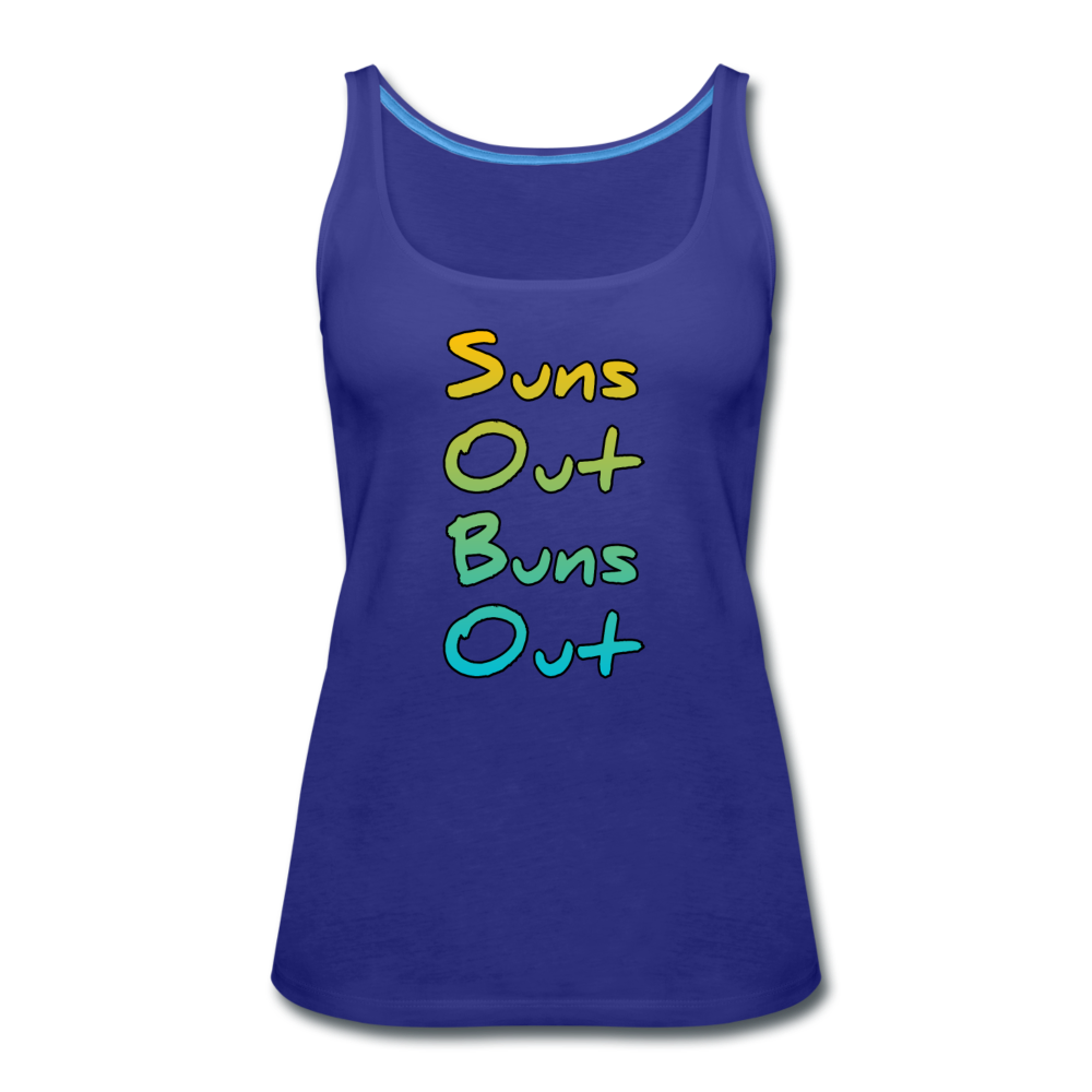 Suns Out Buns Out - Women's Premium Tank Top from fluentclothing.com