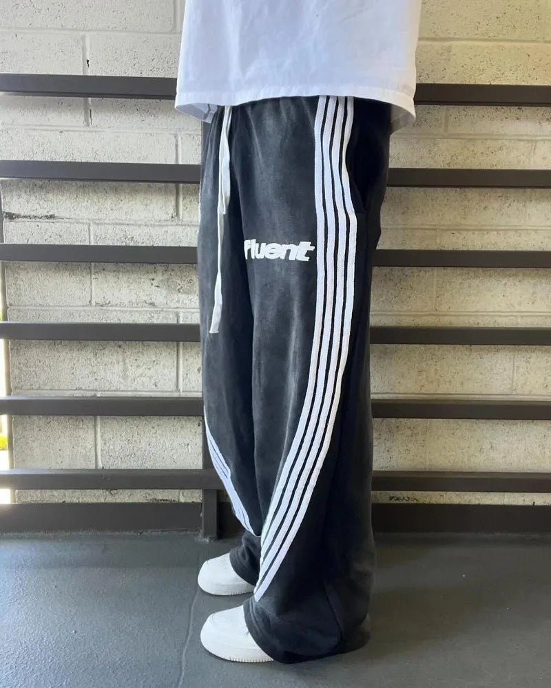 Striped Sweatpants - Black/Gray