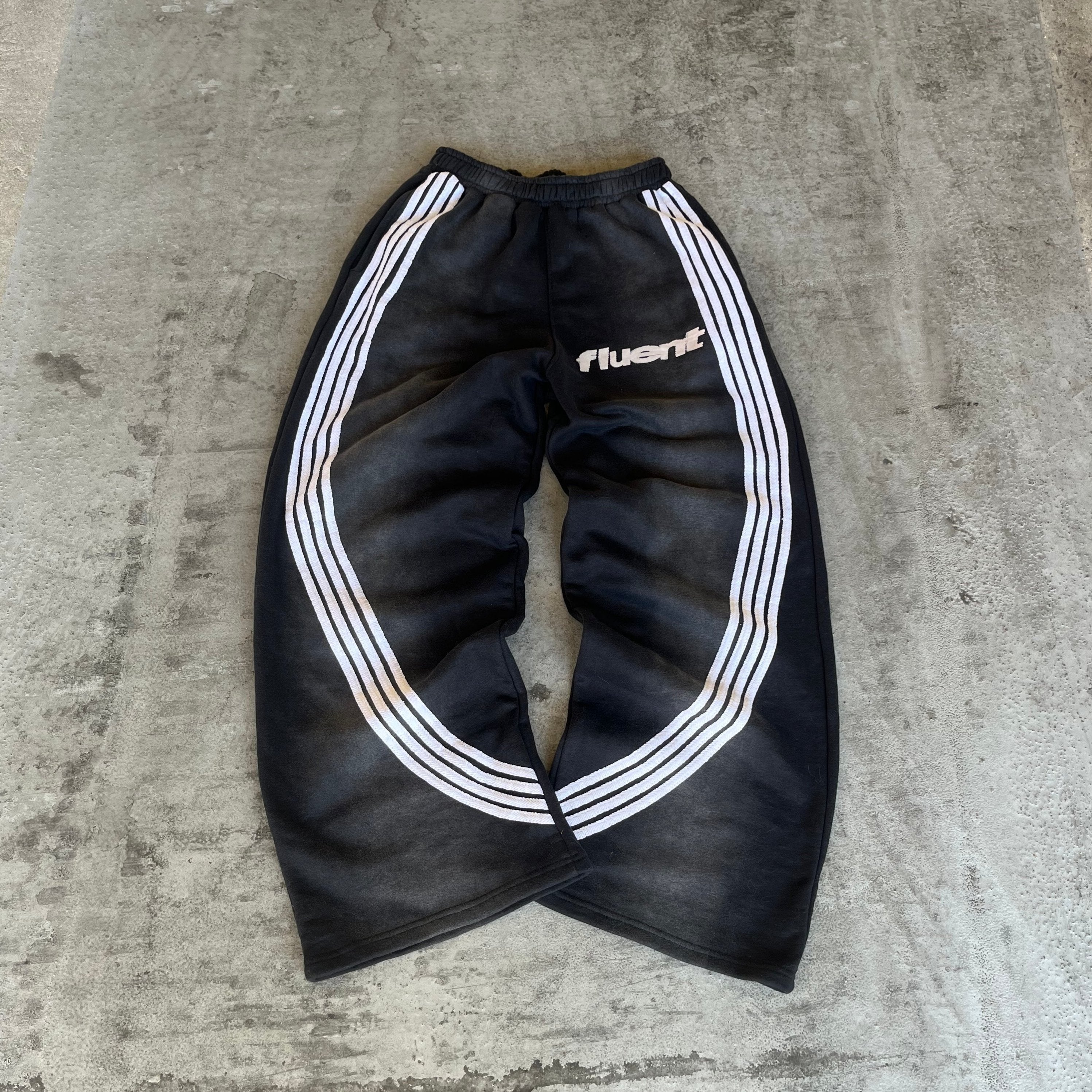 Striped Sweatpants - Black/Gray