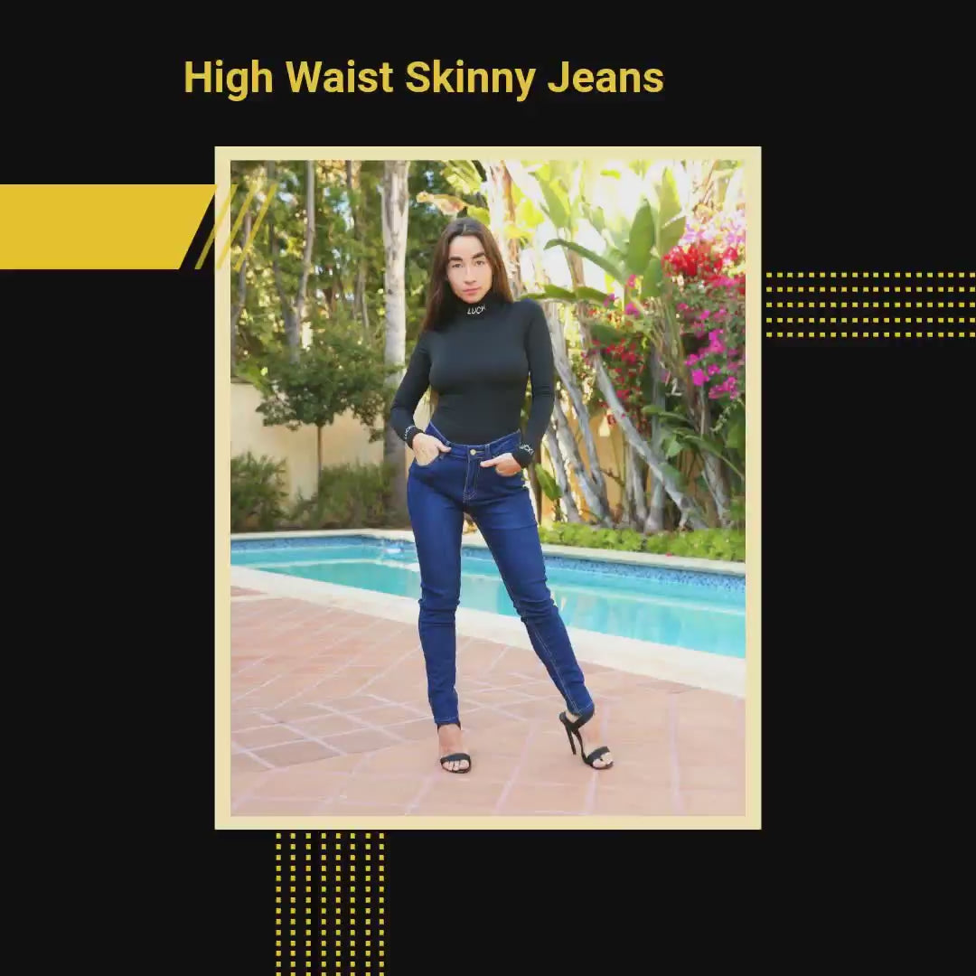 High Waist Skinny Jeans by@Vidoo