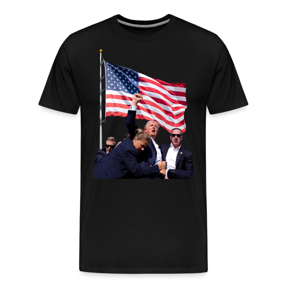 Trump Raising Fist Shirt | Premium Mens Graphic Tee - black