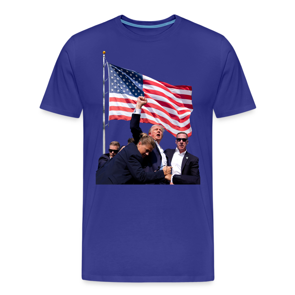 Trump Raising Fist Shirt | Premium Mens Graphic Tee - royal blue