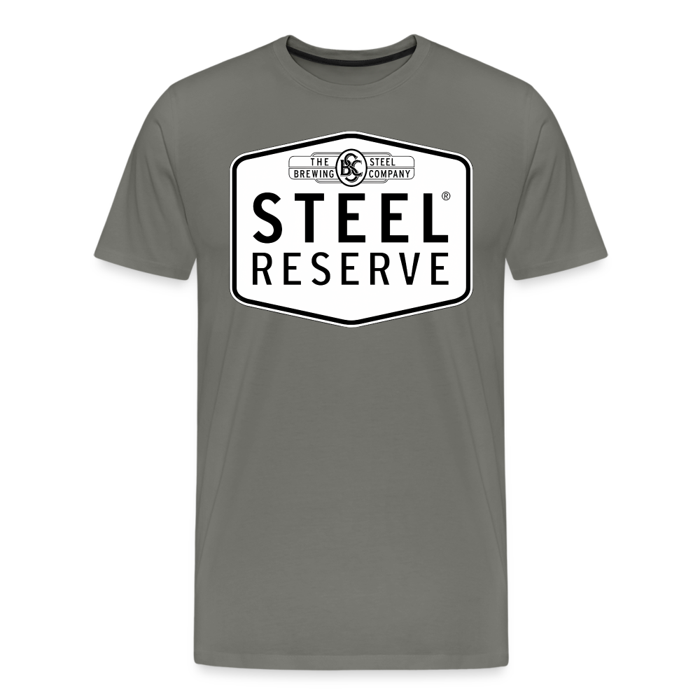 Steel Reserve Shirt | Premium Mens Graphic Tee - asphalt gray