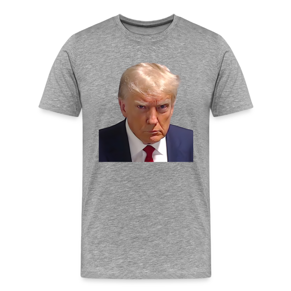 Trump Mugshot Shirt | Premium Mens Graphic Tee - heather gray