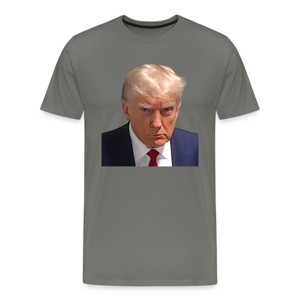 Trump Mugshot Shirt | Premium Mens Graphic Tee - asphalt gray