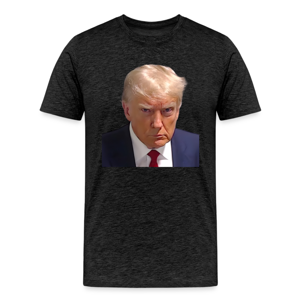 Trump Mugshot Shirt | Premium Mens Graphic Tee - charcoal grey