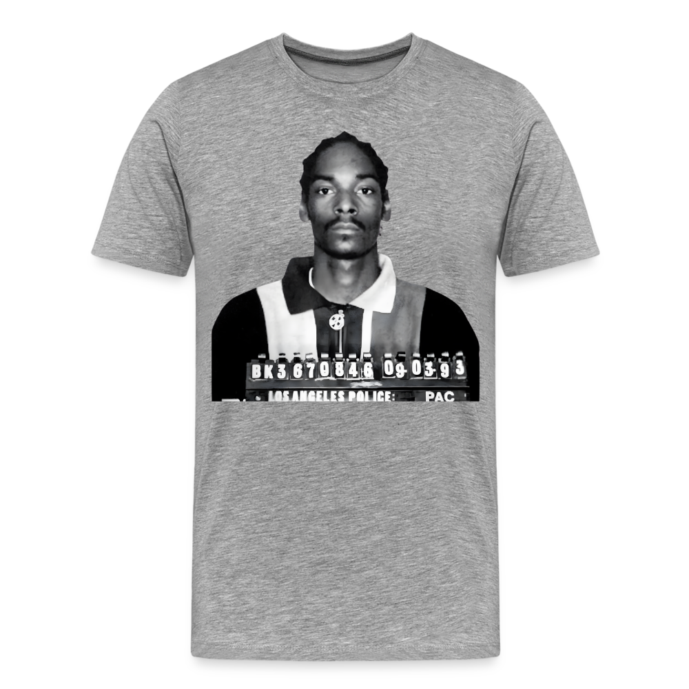 Snoop Dogg Mugshot Shirt | Premium Mens Graphic Tee - heather gray