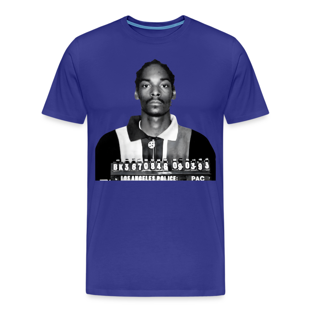 Snoop Dogg Mugshot Shirt | Premium Mens Graphic Tee - royal blue