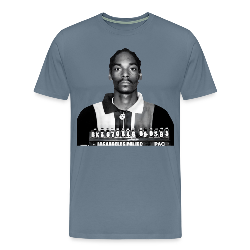 Snoop Dogg Mugshot Shirt | Premium Mens Graphic Tee - steel blue