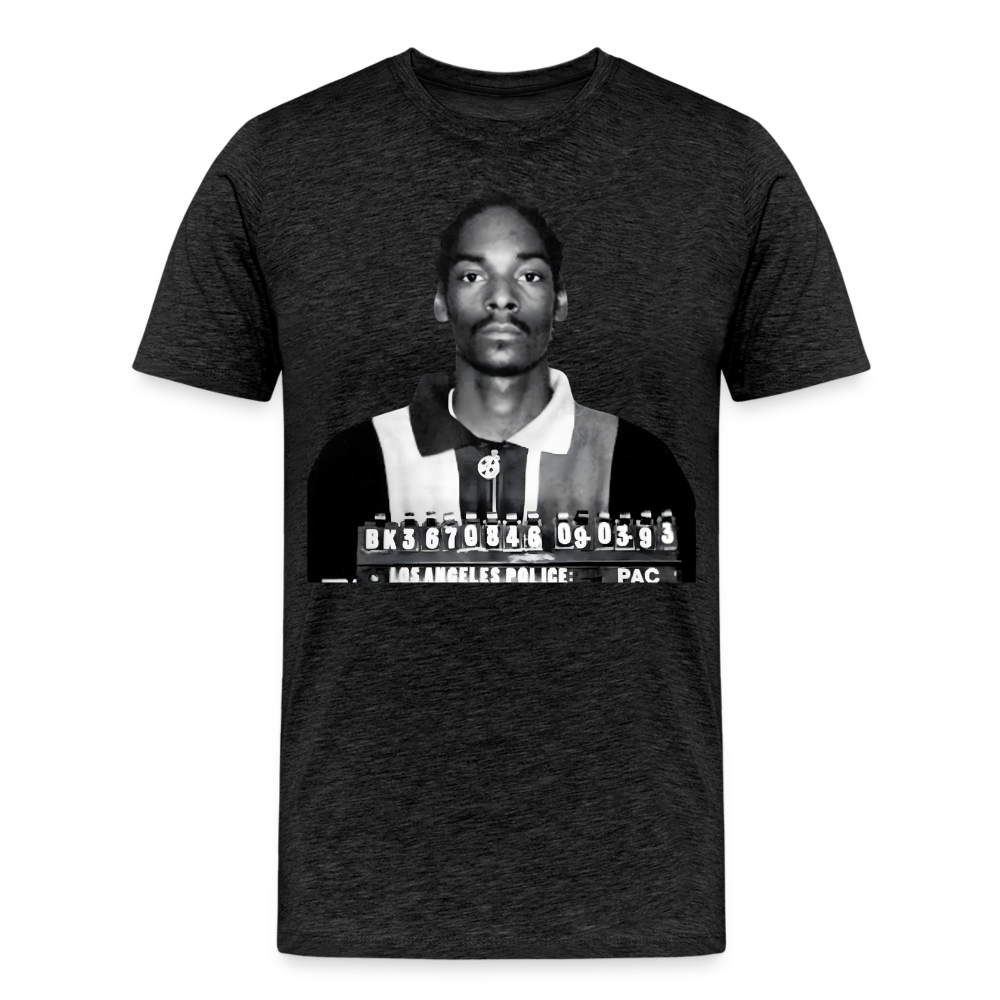 Snoop Dogg Mugshot Shirt | Premium Mens Graphic Tee - charcoal grey