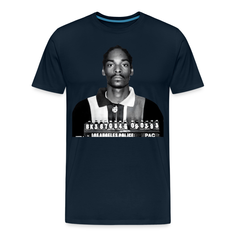 Snoop Dogg Mugshot Shirt | Premium Mens Graphic Tee - deep navy