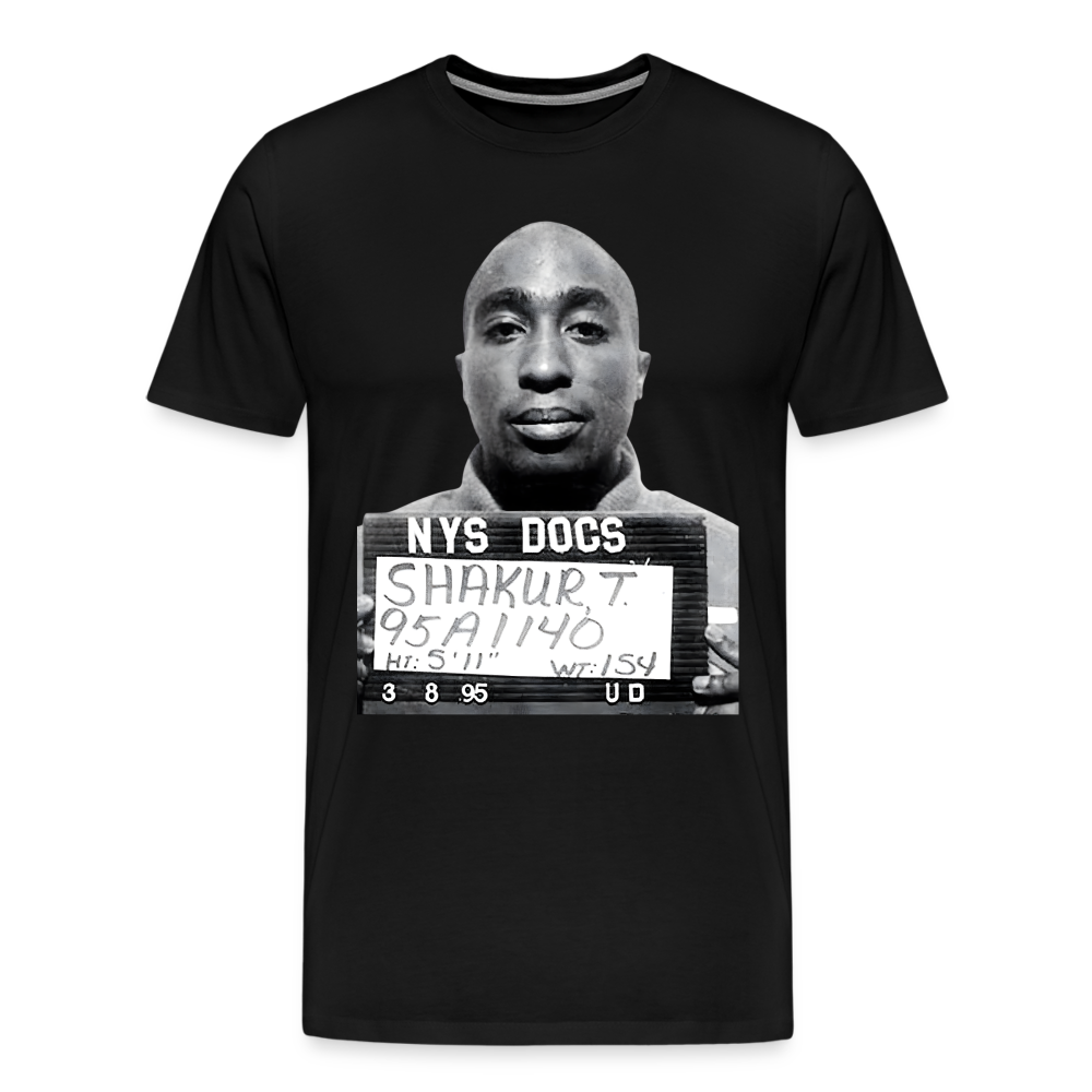 Tupac Mugshot Shirt | Premium Mens Graphic Tee - black