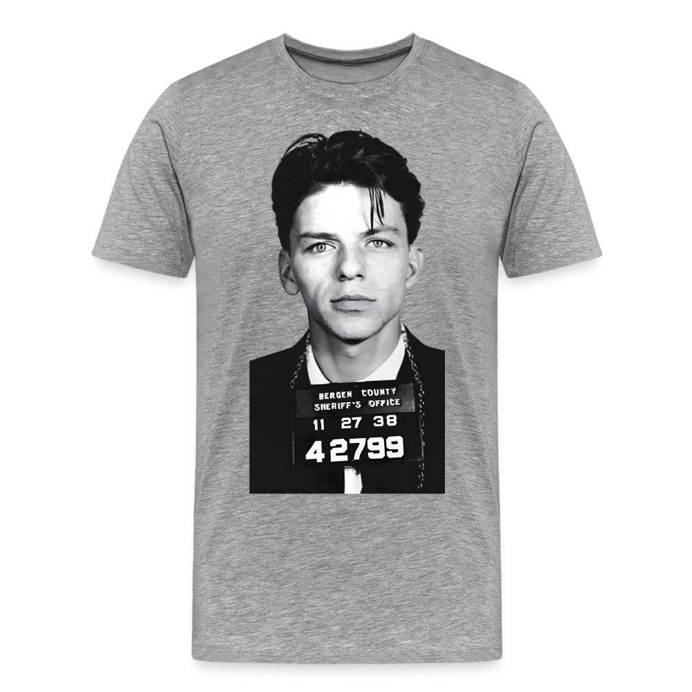 Frank Sinatra Mugshot | Premium Mens Graphic Tee - heather gray