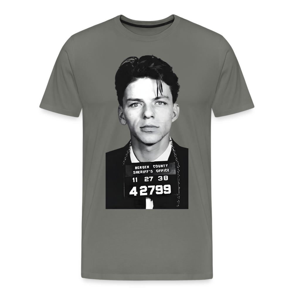 Frank Sinatra Mugshot | Premium Mens Graphic Tee - asphalt gray