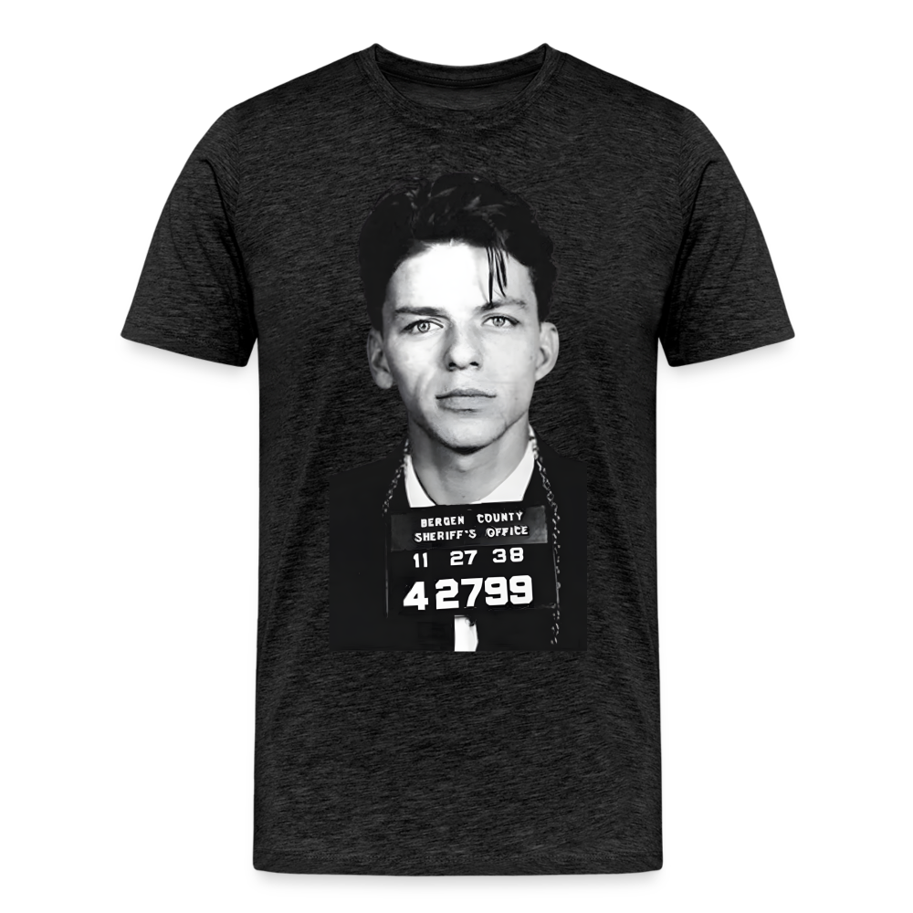 Frank Sinatra Mugshot | Premium Mens Graphic Tee - charcoal grey