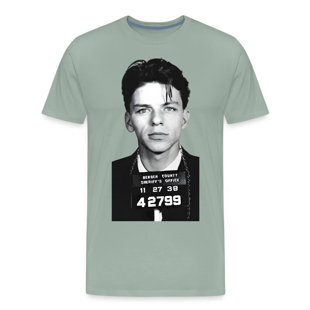 Frank Sinatra Mugshot | Premium Mens Graphic Tee - steel green