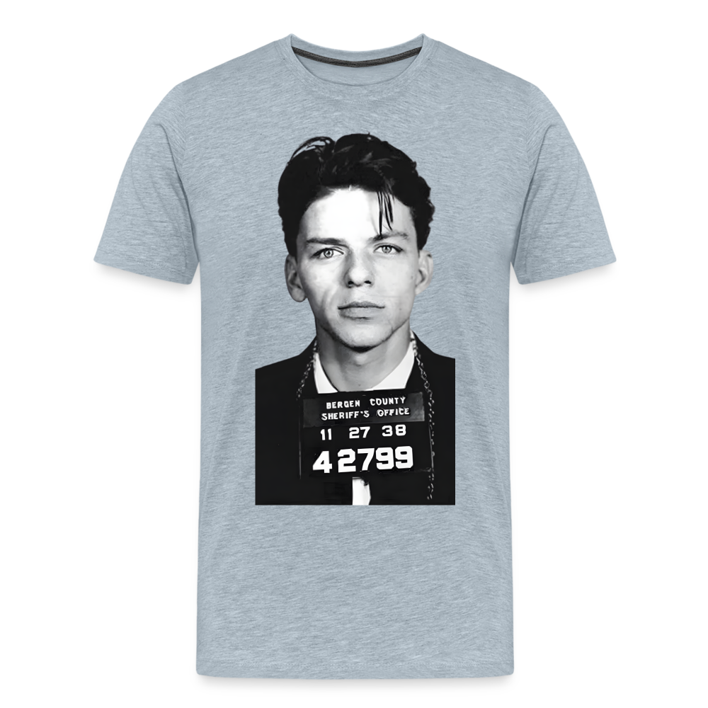 Frank Sinatra Mugshot | Premium Mens Graphic Tee - heather ice blue