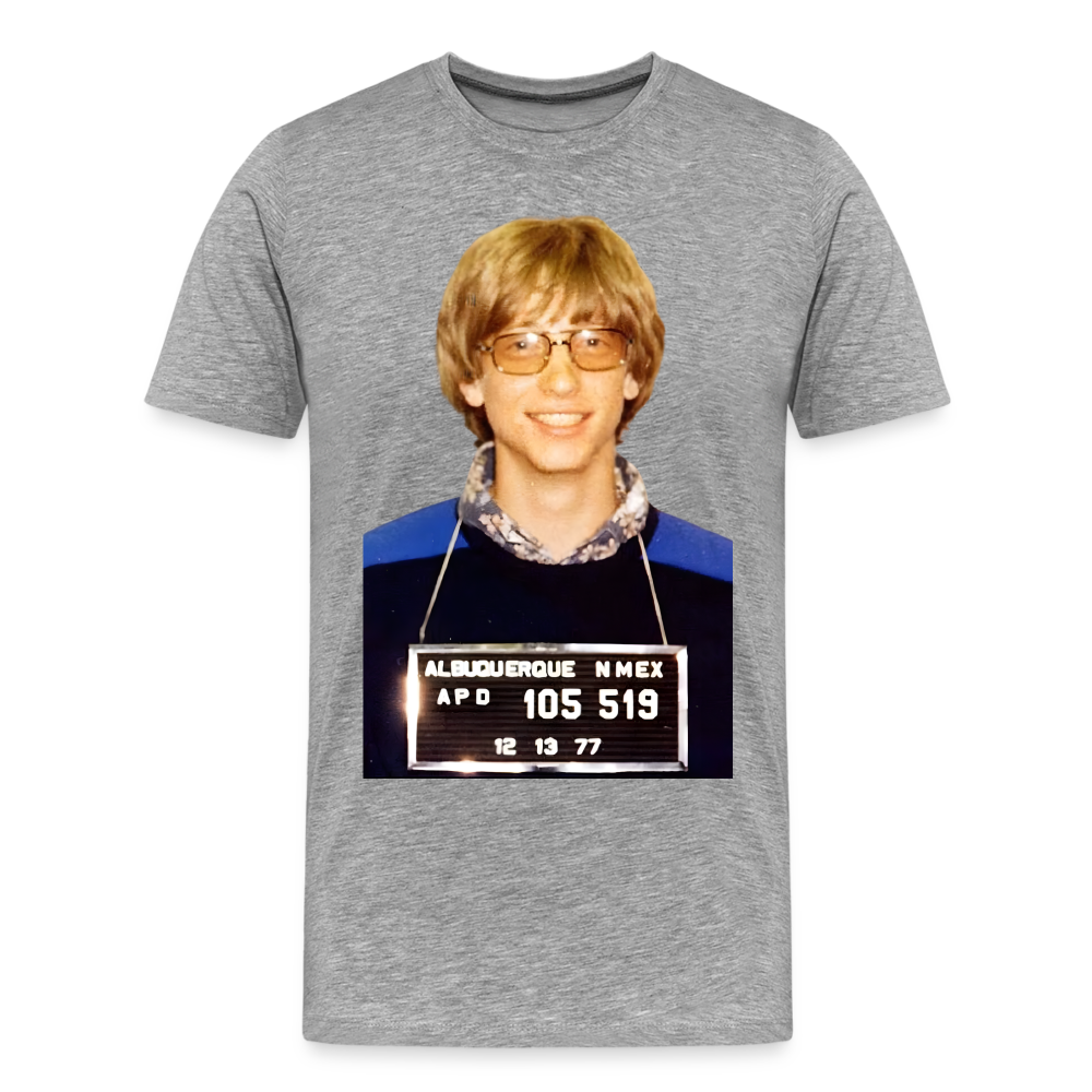 Bill Gates Mugshot Shirt | Premium Mens Graphic Tee - heather gray