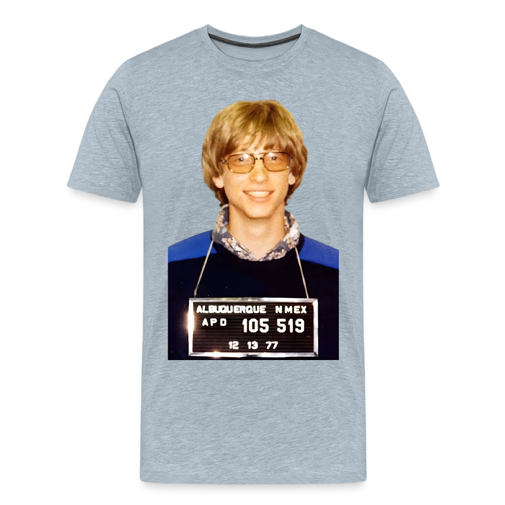 Bill Gates Mugshot Shirt | Premium Mens Graphic Tee - heather ice blue