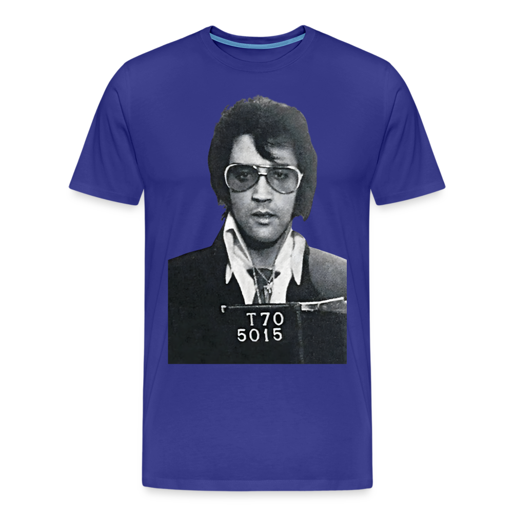 Elvis Mugshot Shirt | Premium Mens Graphic Tee - royal blue