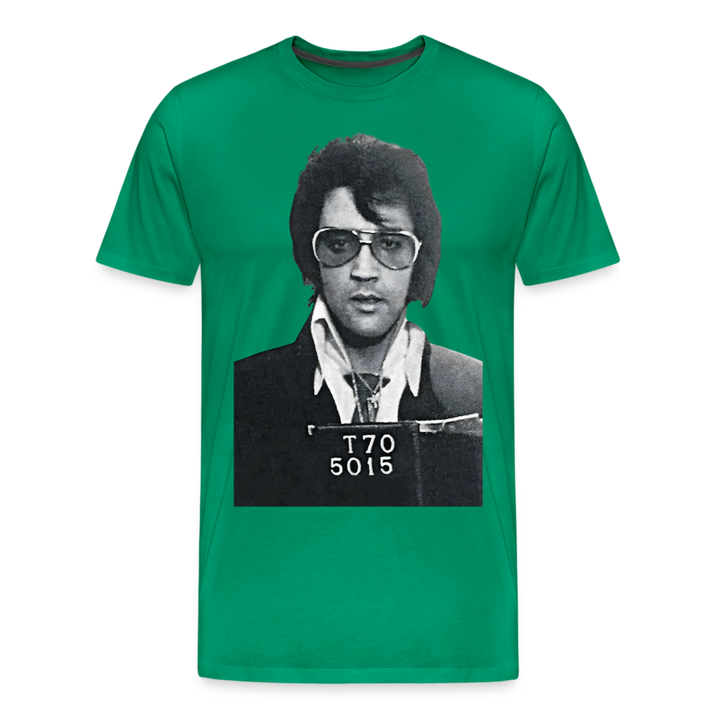 Elvis Mugshot Shirt | Premium Mens Graphic Tee - kelly green