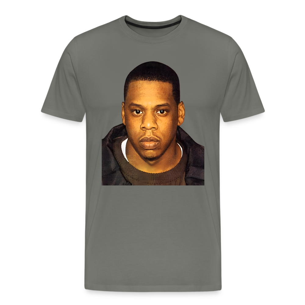 Jay-Z Mugshot Shirt | Premium Mens Graphic Tee - asphalt gray