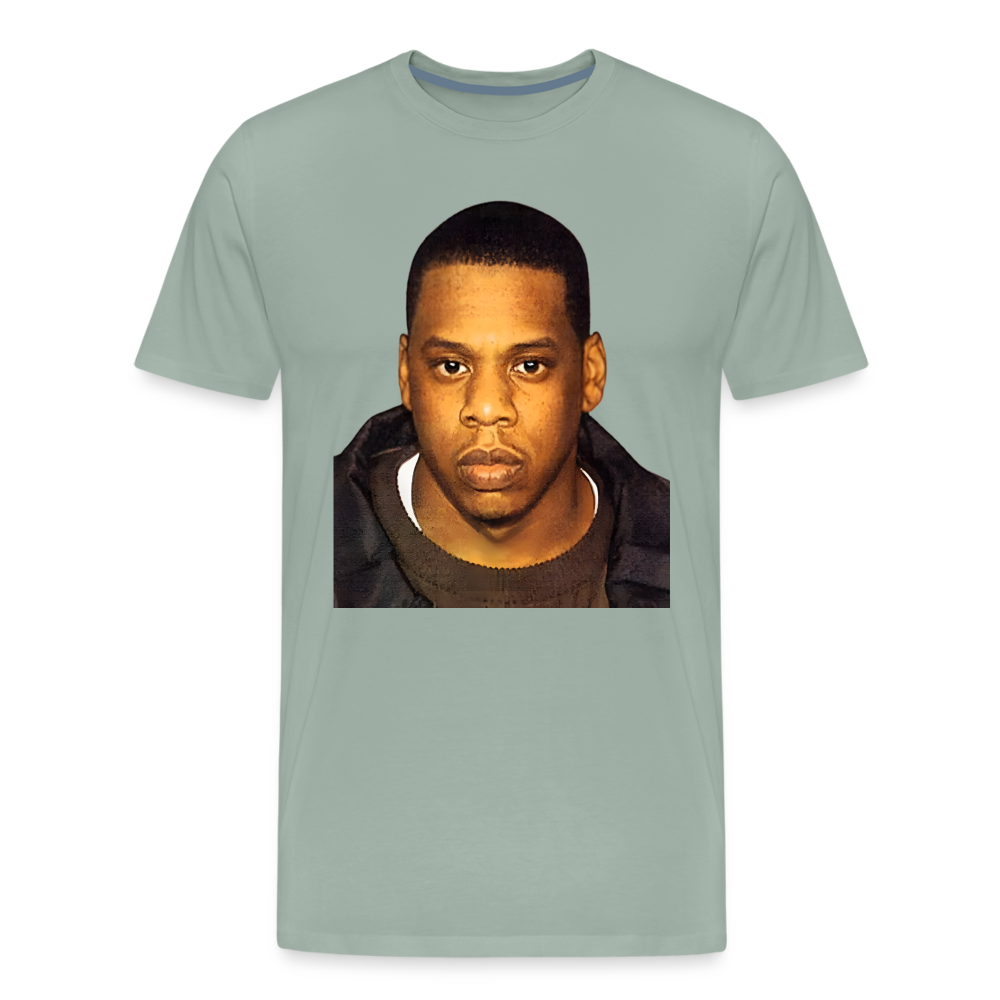 Jay-Z Mugshot Shirt | Premium Mens Graphic Tee - steel green