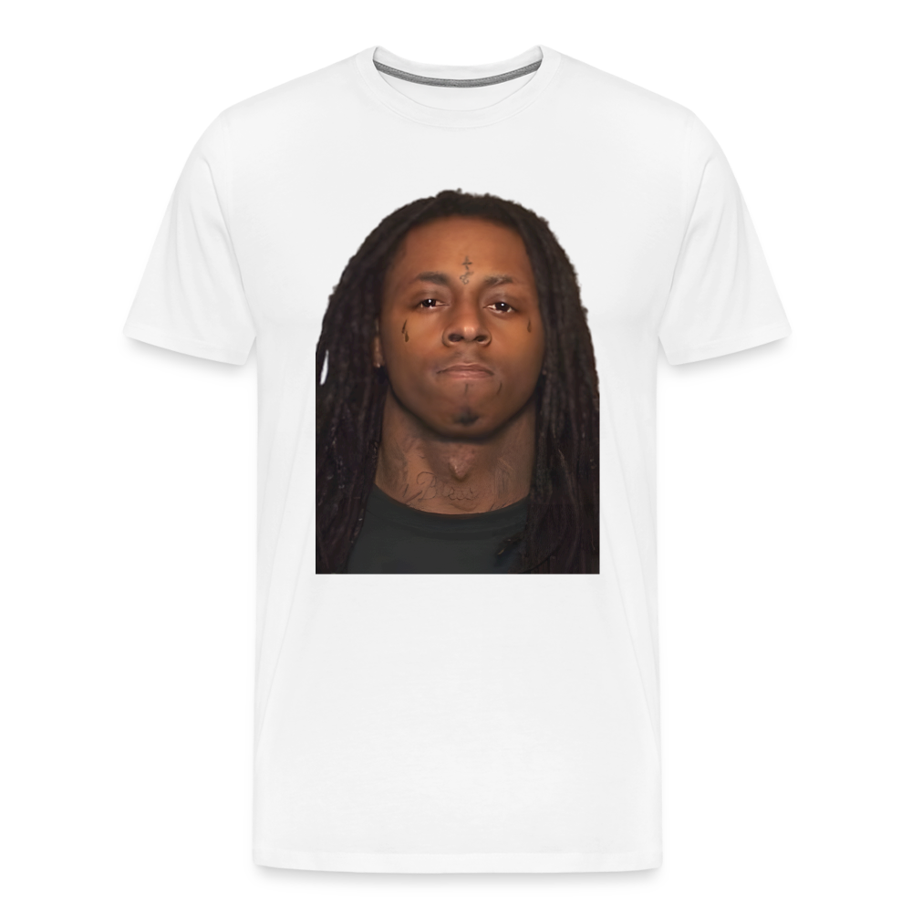 Lil Wayne Mugshot Shirt | Premium Mens Graphic Tee - white