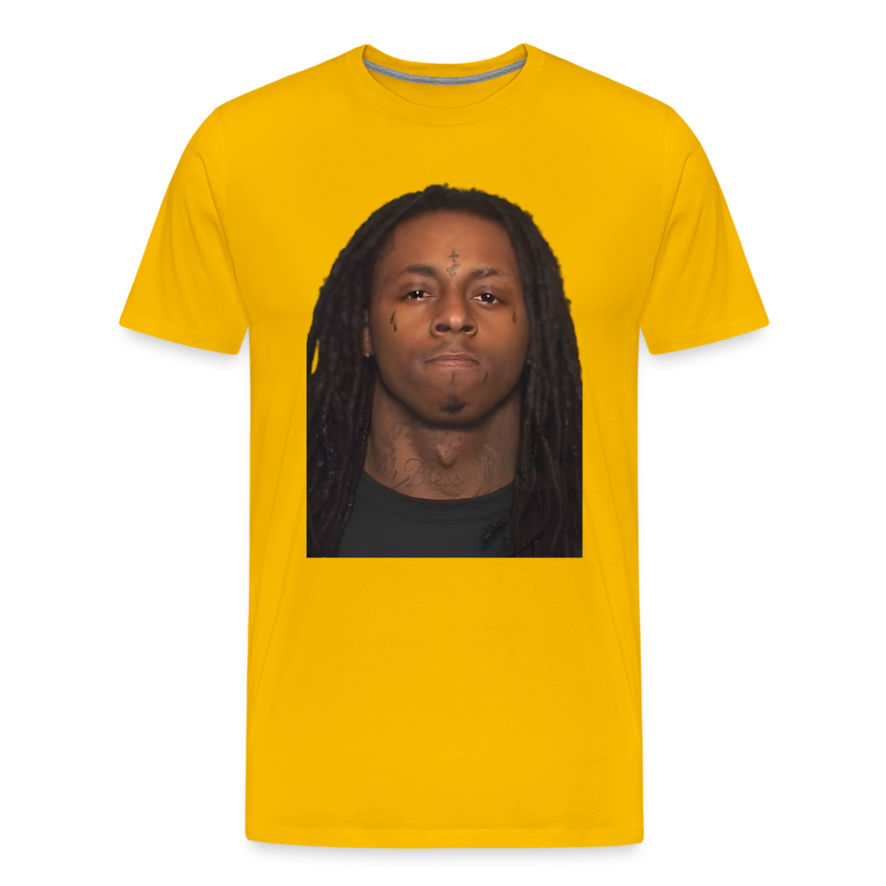 Lil Wayne Mugshot Shirt | Premium Mens Graphic Tee - sun yellow