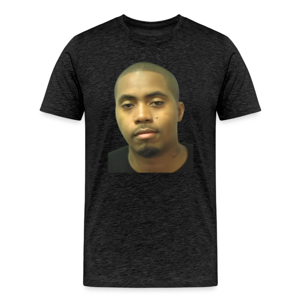 Nas Mugshot Shirt | Premium Mens Graphic Tee - charcoal grey