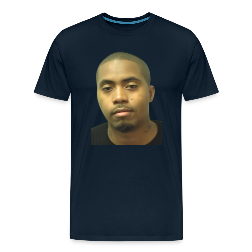 Nas Mugshot Shirt | Premium Mens Graphic Tee - deep navy