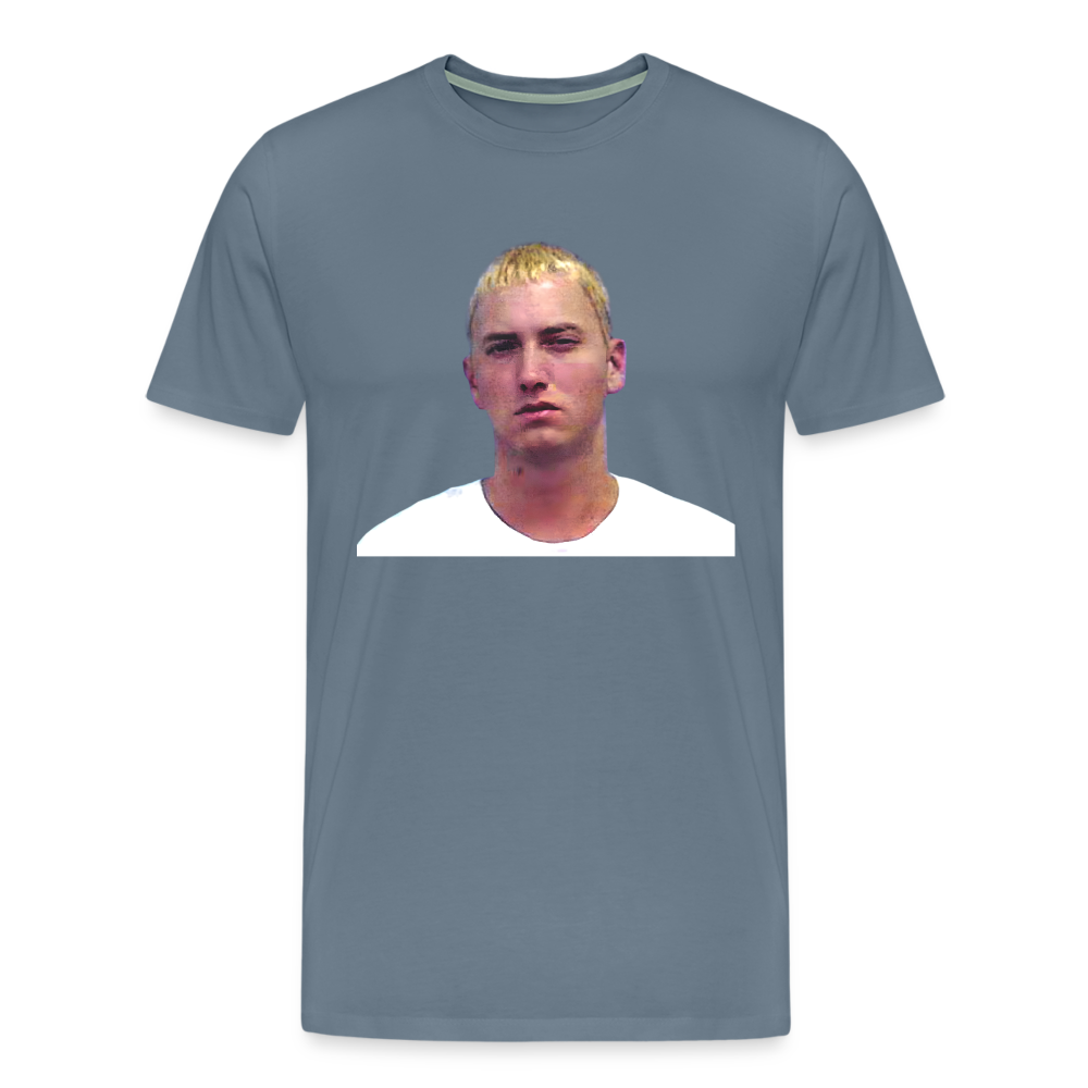 Eminem Mugshot Shirt | Premium Mens Graphic Tee - steel blue