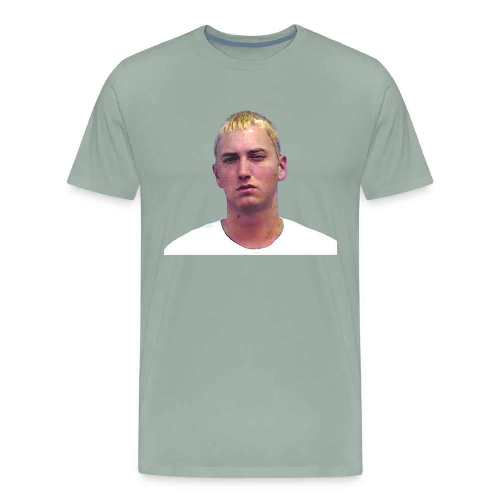 Eminem Mugshot Shirt | Premium Mens Graphic Tee - steel green