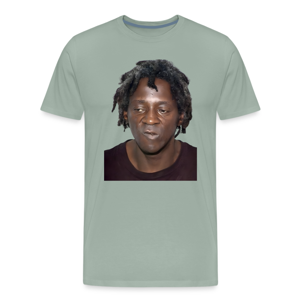 Flavor Flav Mugshot | Premium Mens Graphic Tee - steel green